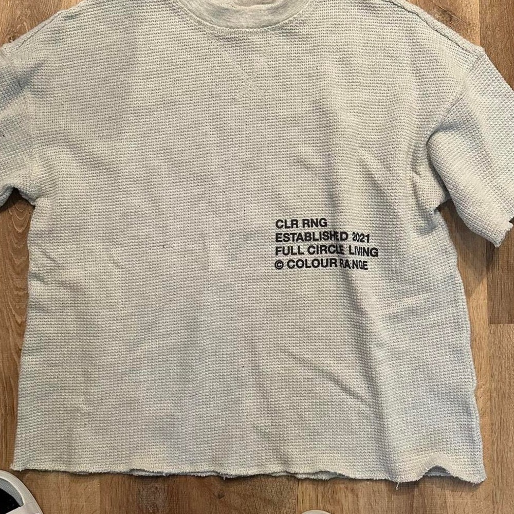 3/$25 ✨ Pantone Colour Range Waffle Knit Graphic – Beige Textured Tee (Unisex)
